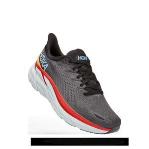 NEW HOKA men's clifton 8 running shoes in anthracite/castlerock